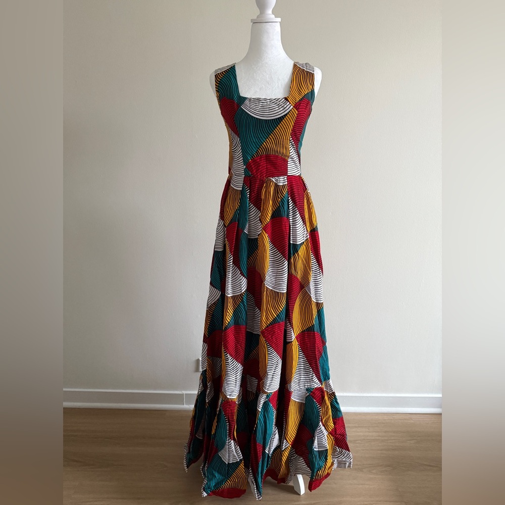 Sika X Anthropologie Colorful Geometric Maxi Dress